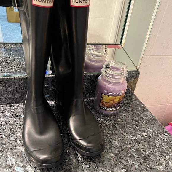 Hunter Original black Tall'Rain Boot classic finish rubber boot size 7 - Picture 2 of 4